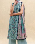3 Piece Sea Green Floral Printed Lawn Suit Unstitched