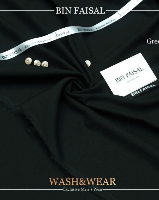 Premium Green Colour Wash & Wear Men's Fabric