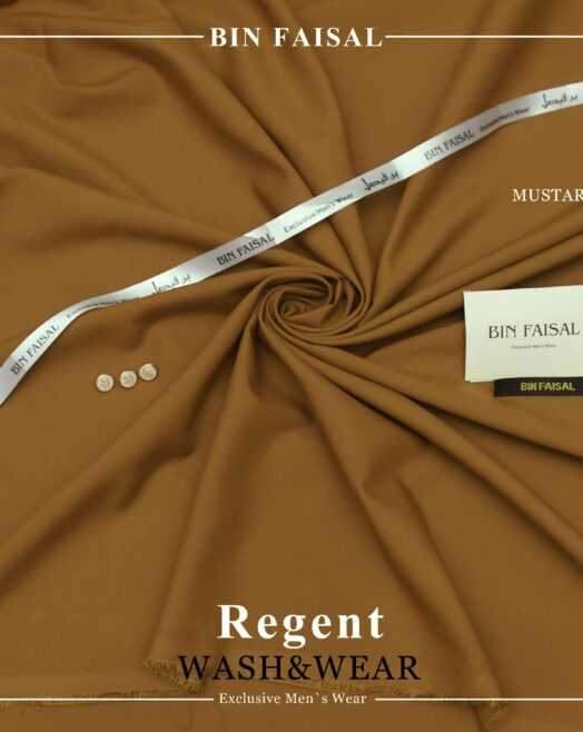 Mustard Color Wash & Wear Men's Fabric