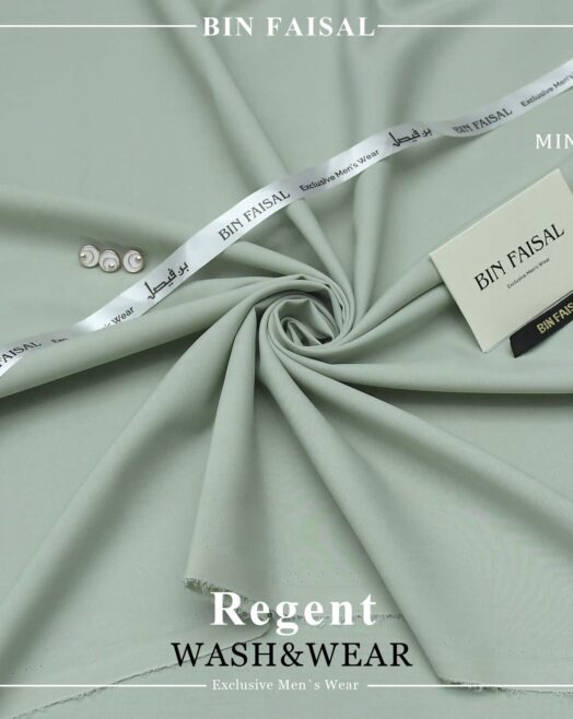 Mint Color Wash & Wear Men's Fabric