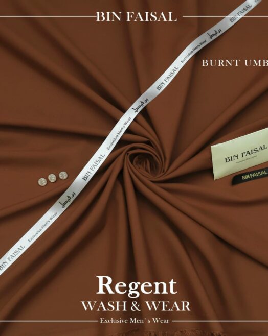 Brown Color Wash & Wear Men's Fabric