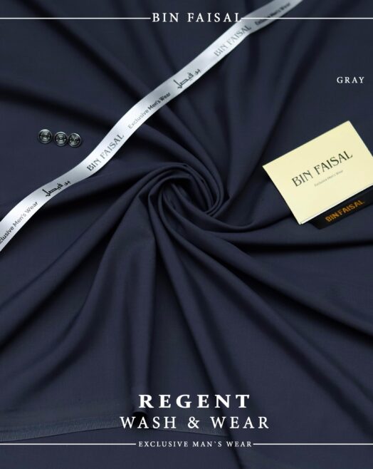 Gray Color Wash & Wear Men's Fabric