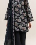 Black Floral 3 Piece Digital Printed Lawn Suit Unstitched
