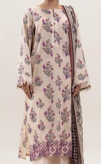 Floral Printed Lawn 3 Piece Suit Unstitched