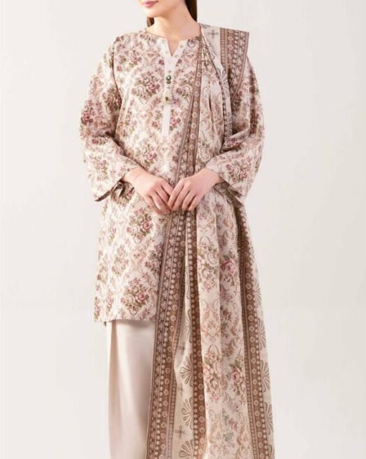 Floral Printed Lawn 3 Piece Suit