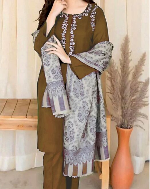 3 Piece Embroidered Lawn Suit
