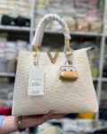 Premium White Handbag with Mini Pouch