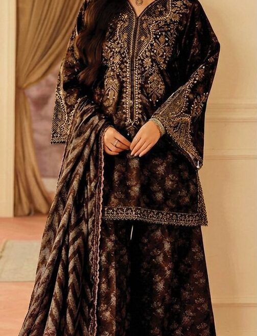 3 Piece Embroidered Digital Printed Lawn Suit