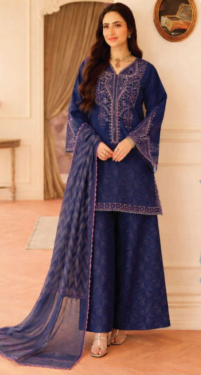 3 Piece Embroidered Digital Printed Lawn Suit