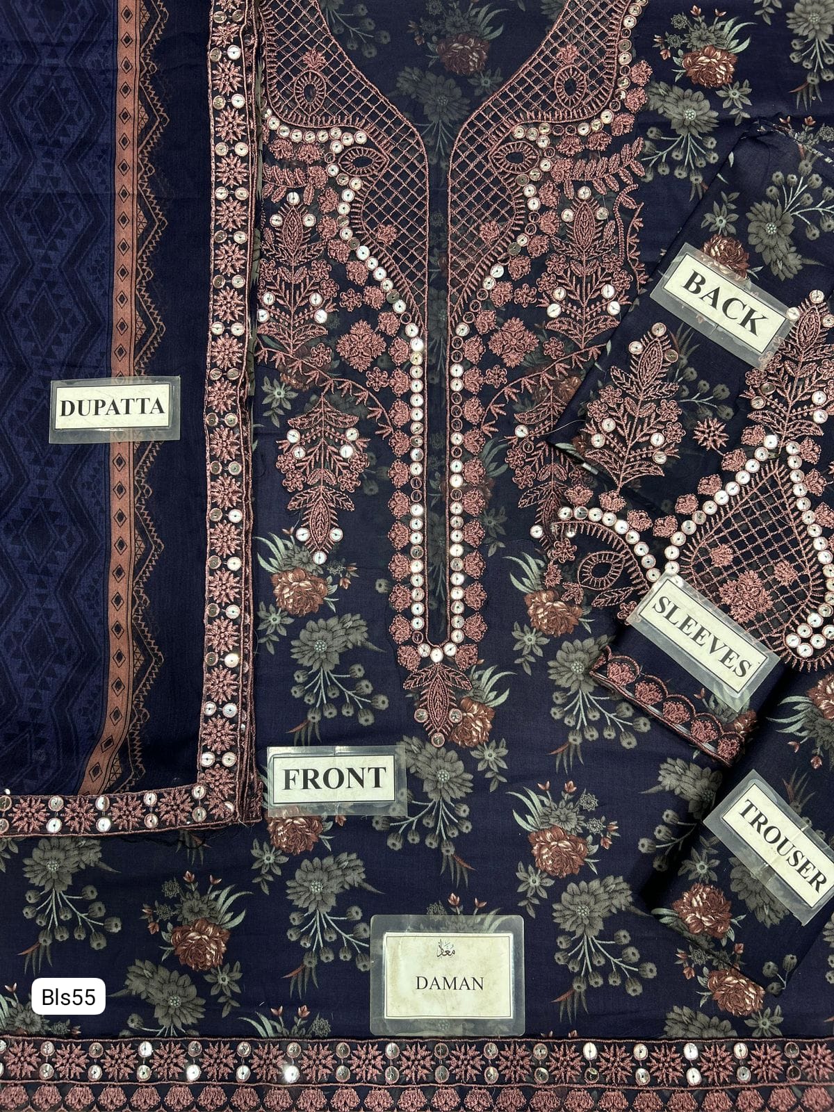 3 Piece Embroidered Digital Printed Lawn Suit