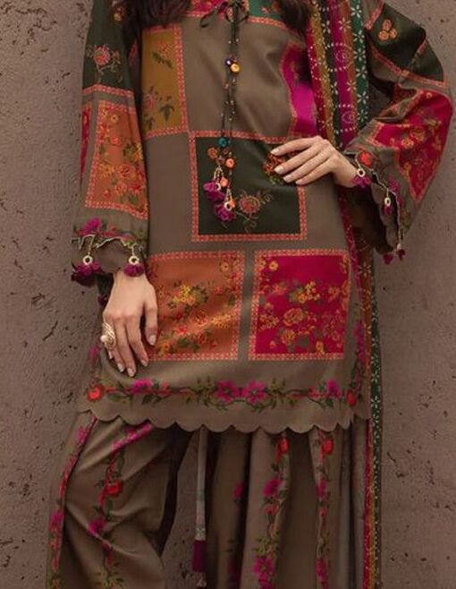 Bin Saeed Floral Printed Airjet Lawn 3 Piece Suit