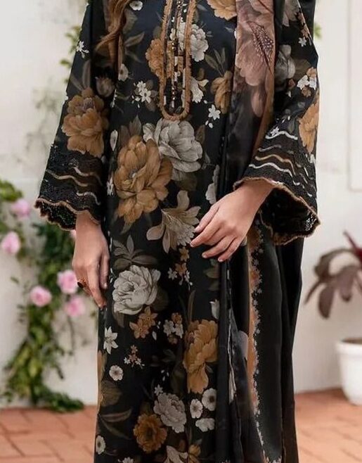 Bin Saeed All over Floral Printed Airjet Lawn Suit