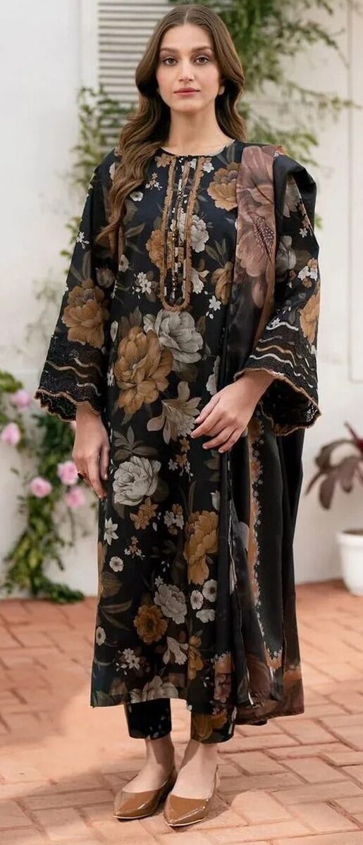 Bin Saeed All over Floral Printed Airjet Lawn Suit