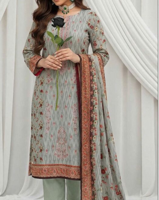Embroidered Lawn 3 Piece Suit
