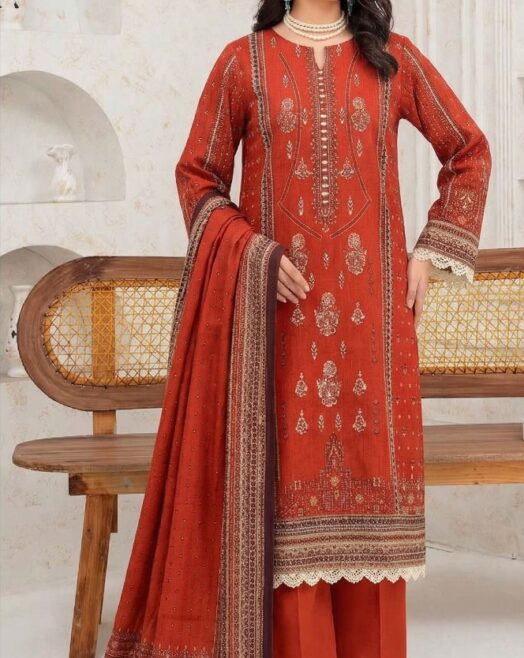 Embroidered Lawn 3 Piece Suit