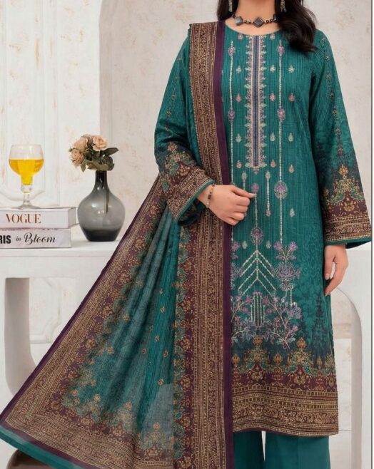 Embroidered Lawn 3 Piece Suit