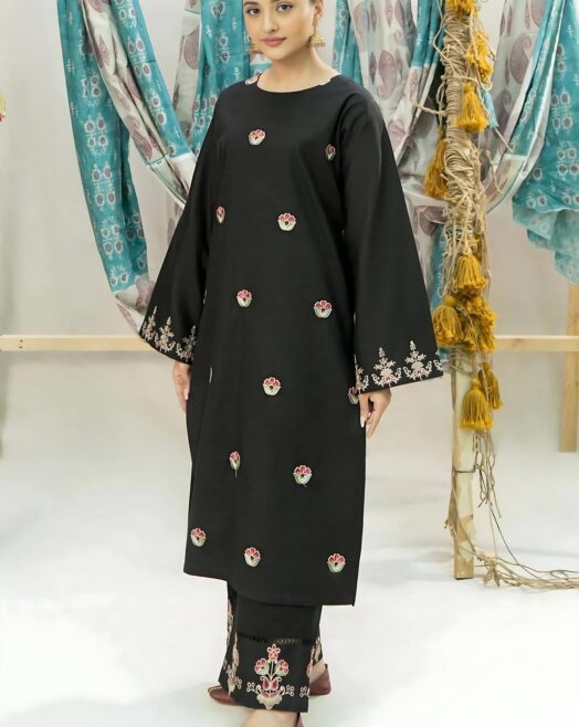 Black Embroidered Lawn Suit