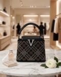 Premium Imported V-Shape Stone Work Handbag