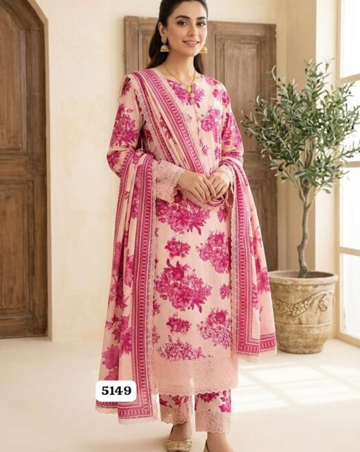 Embroidered Lawn 3 Piece Suit