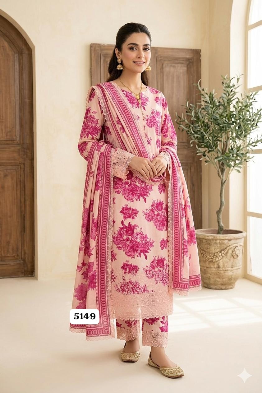 Embroidered Lawn 3 Piece Suit