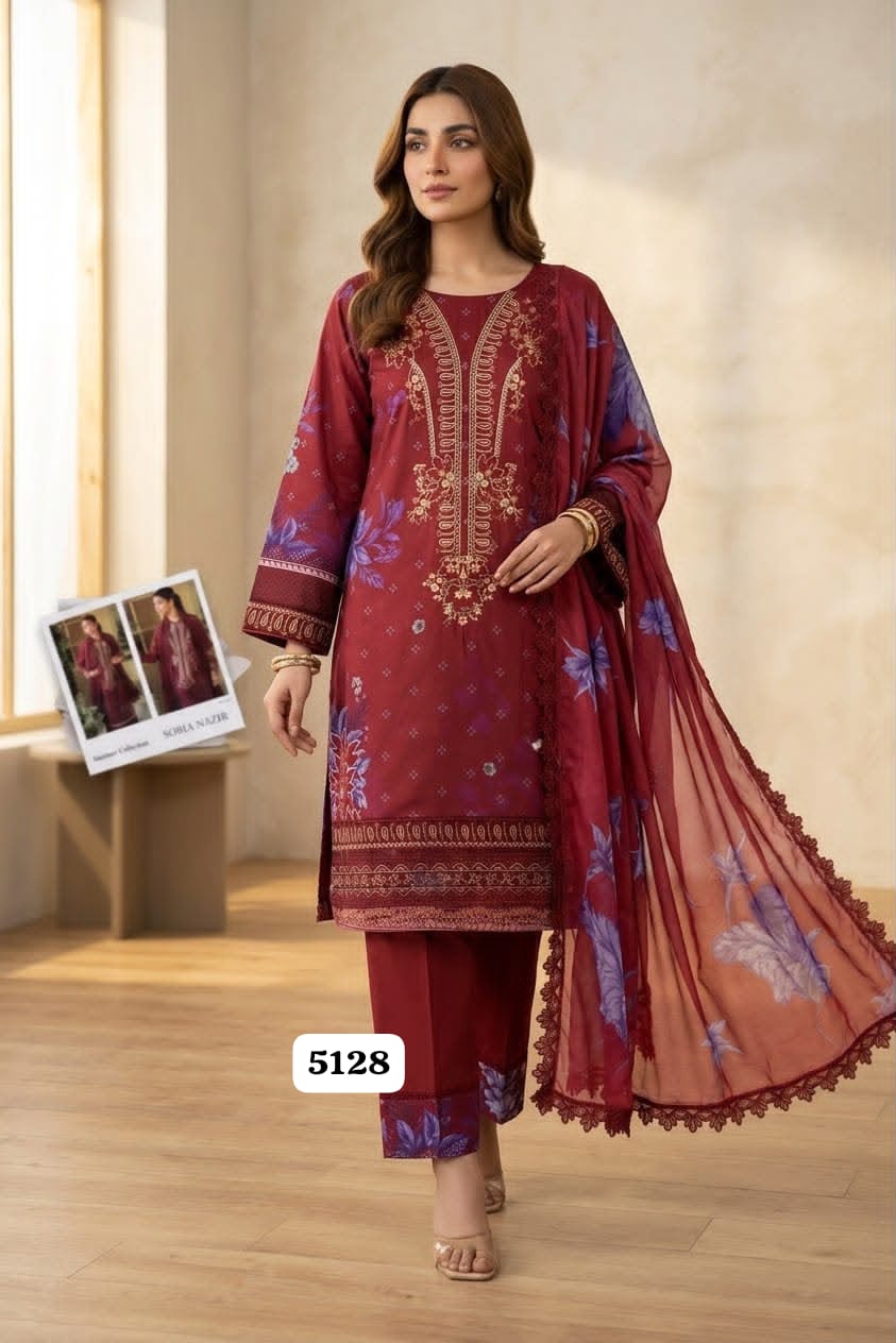 Sobia Nazir Embroidered Lawn 3 Piece Suit