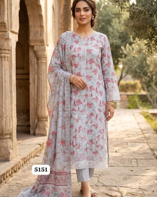 Afrozeh Embroidered Lawn 3 Piece Suit