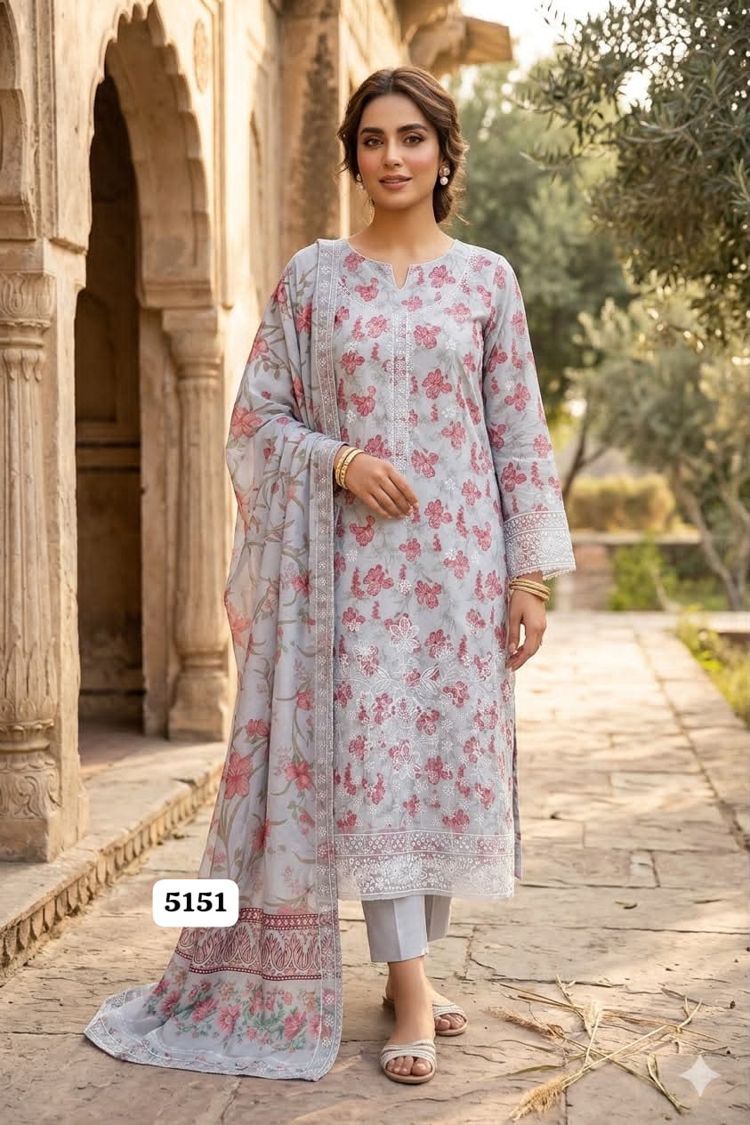 Afrozeh Embroidered Lawn 3 Piece Suit