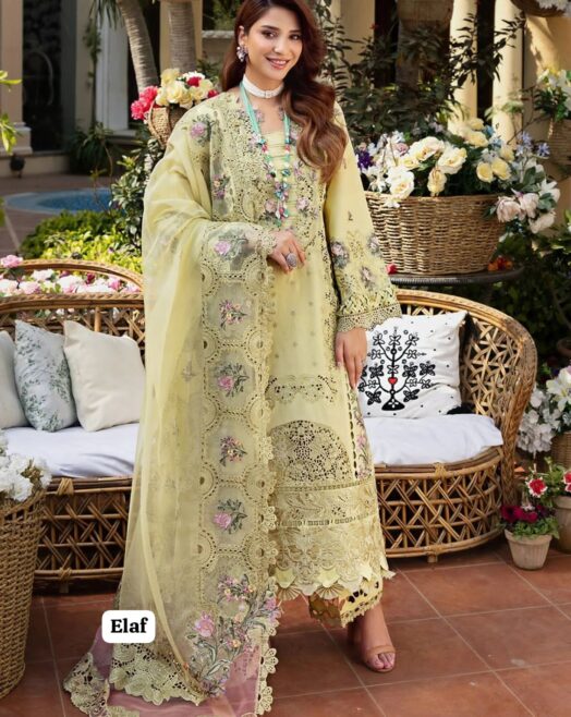 Embroidered Chickenkari Lawn 3 Piece Suit