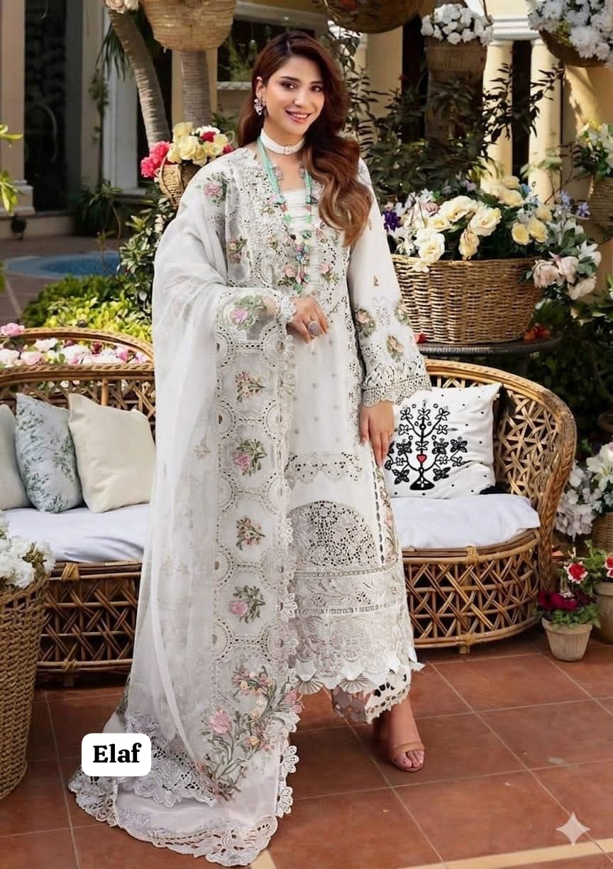 Embroidered Chickenkari Lawn 3 Piece Suit