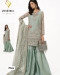 Heavy Embroidered Organza 3 Piece Suit