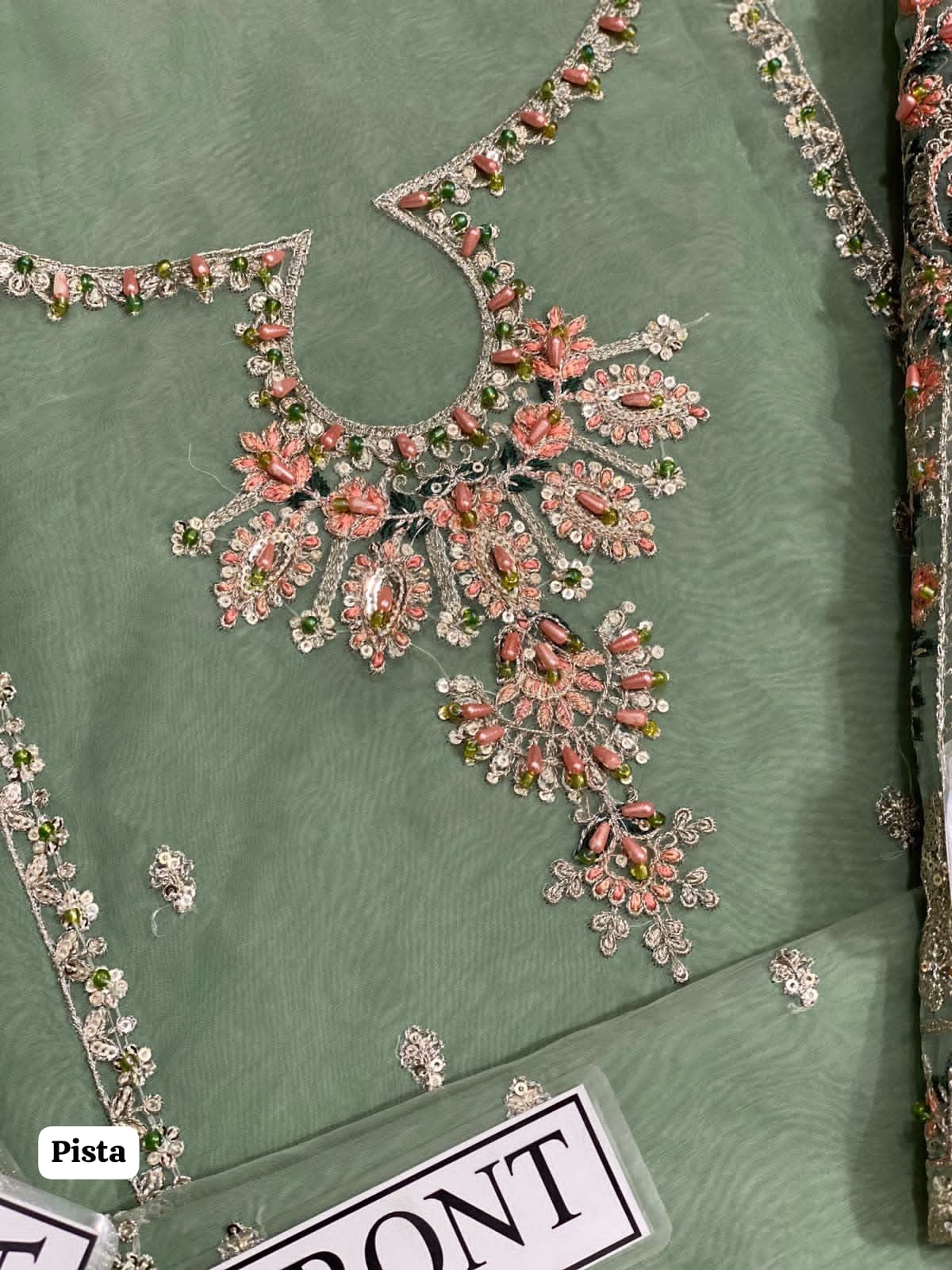 Heavy Embroidered Organza 3 Piece Suit