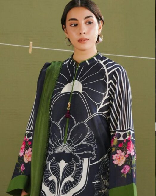 Unstitched Digital Printed Airjet Lawn 3 Piece Suit