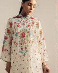 Airjet Lawn 3 Piece Suit – Off-White & Red with Multicolor