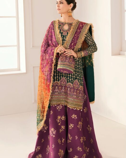 Baroque Unstitched Organza 3 Piece Suit