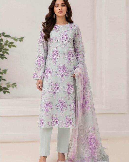 Unstitched Lawn 3 Piece Suit