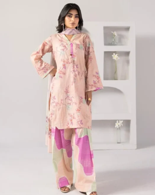 Stitched Lawn 3 Piece Digital Print Dress