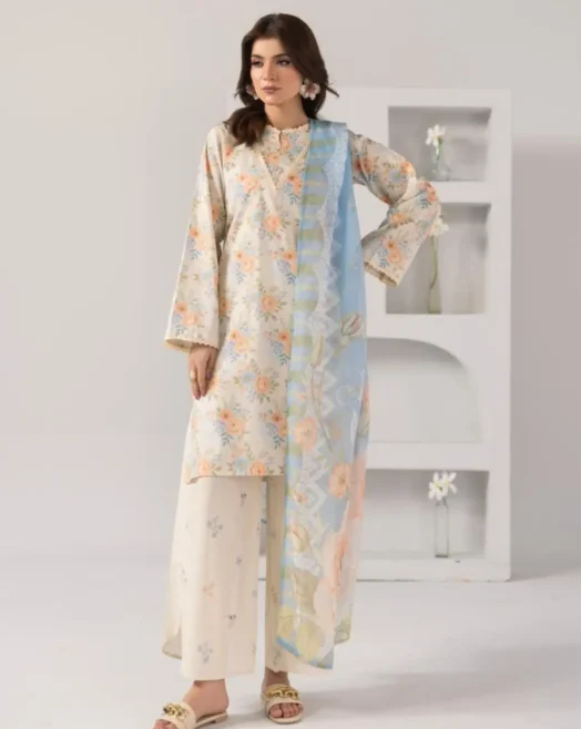 Stitched Lawn 3 Piece Digital Print Dress