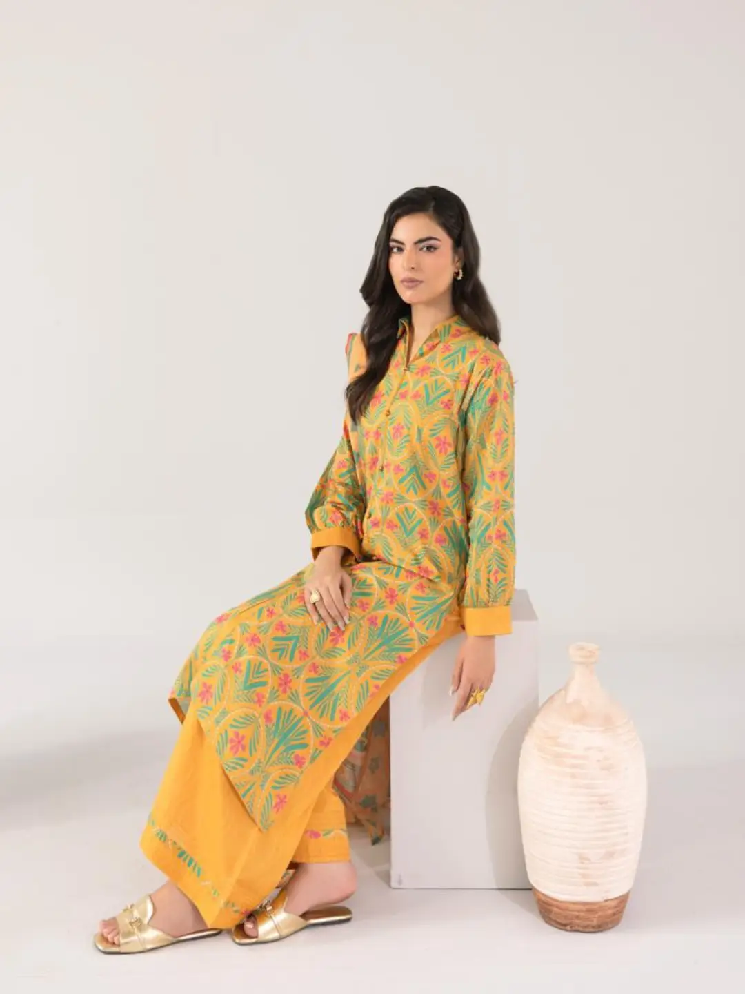 Stitched 3 Piece Digital Print Dress