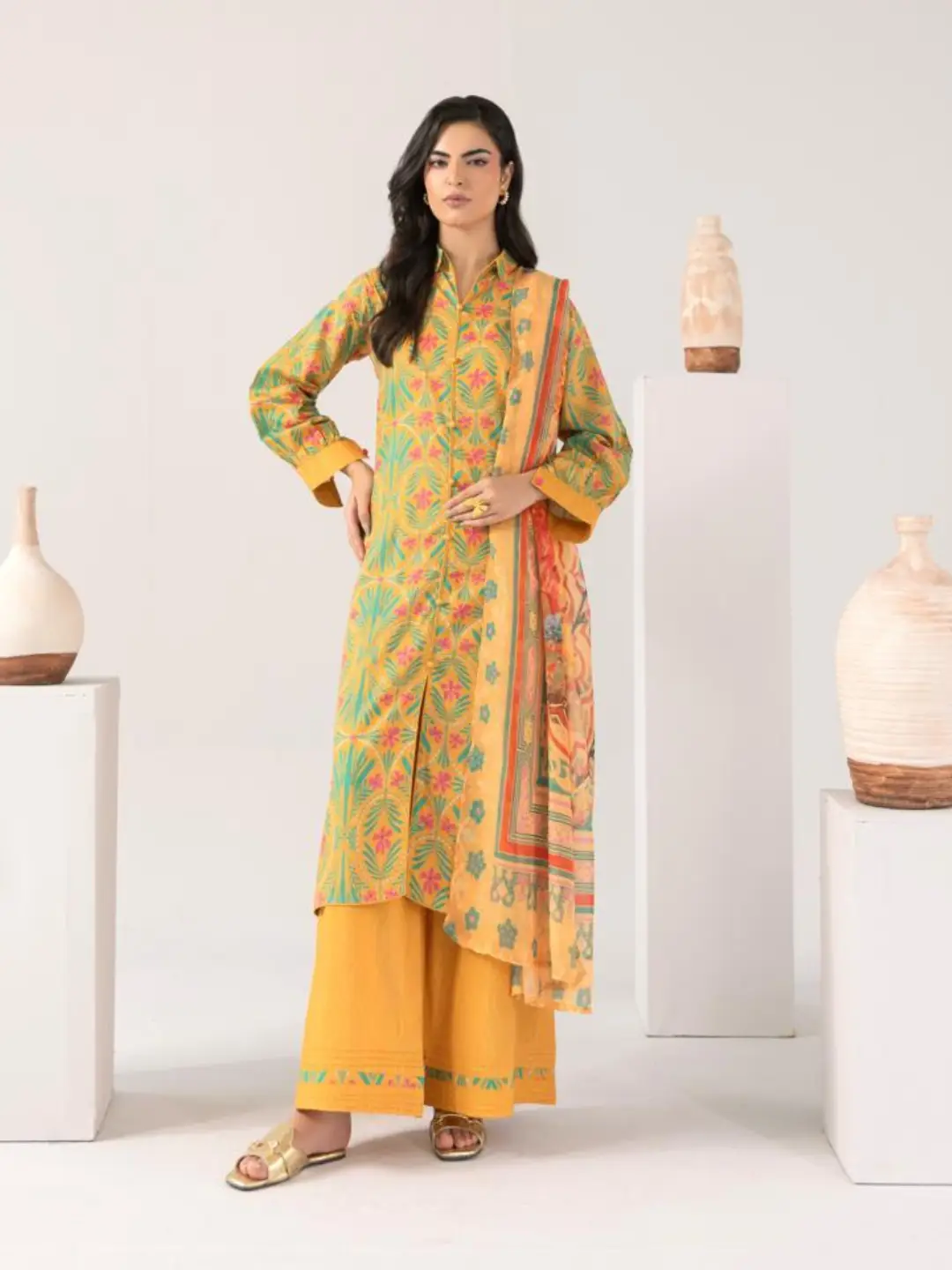 Stitched 3 Piece Digital Print Dress