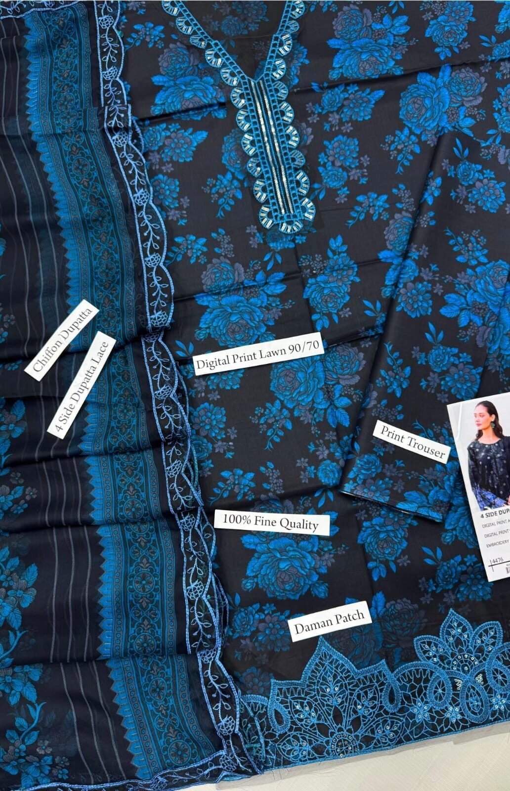 Digital Printed Airjet Lawn 3 Piece Suit
