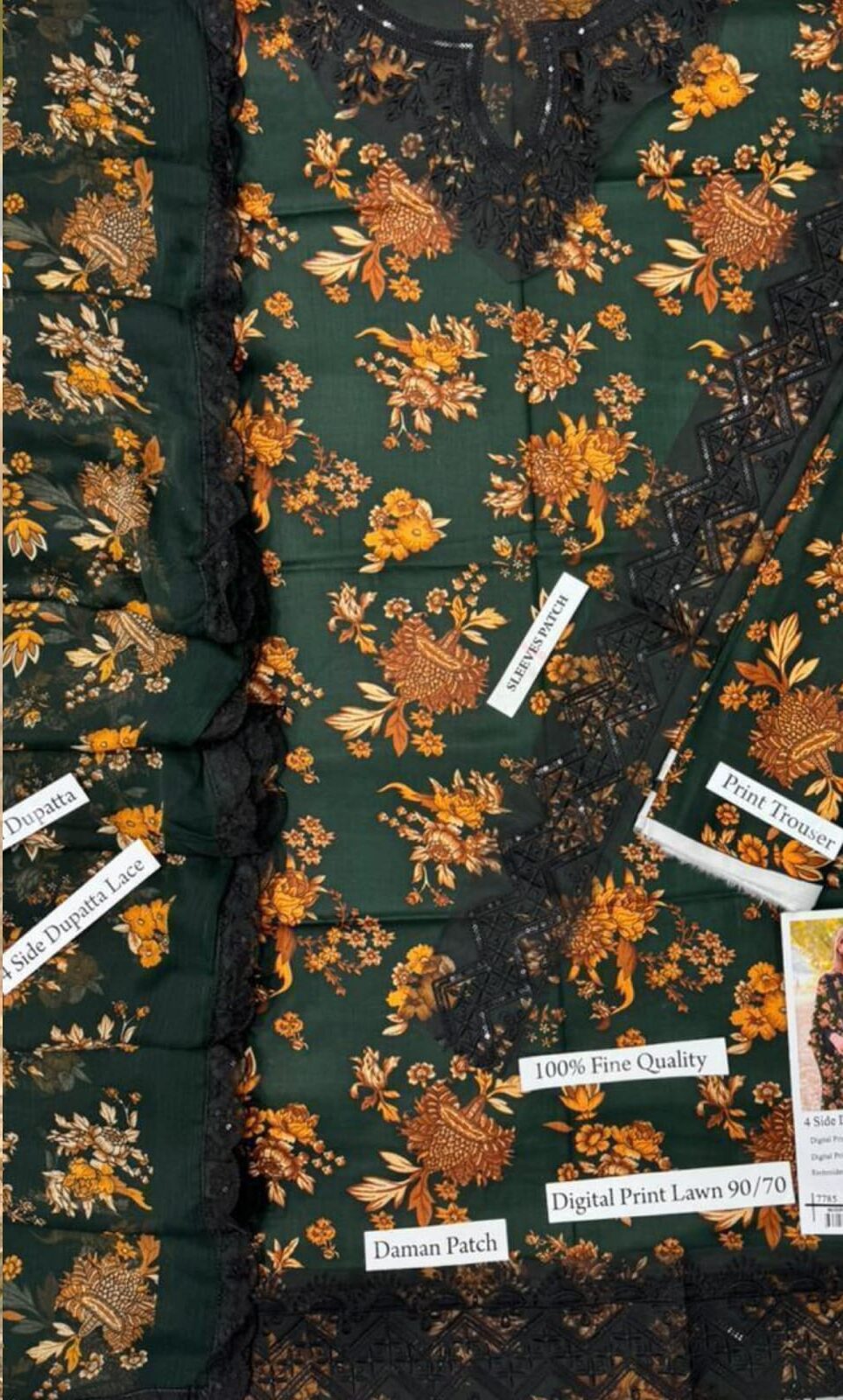 Digital Printed Airjet Lawn 3 Piece Suit