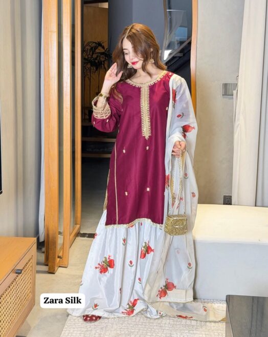 Unstitched Silk 3 Piece Suit