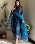 Unstitched Laam Silk 3 Piece Suit with Organza Dupatta