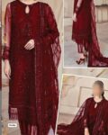 Unstitched Heavy Net Embroidered 3 Piece Suit