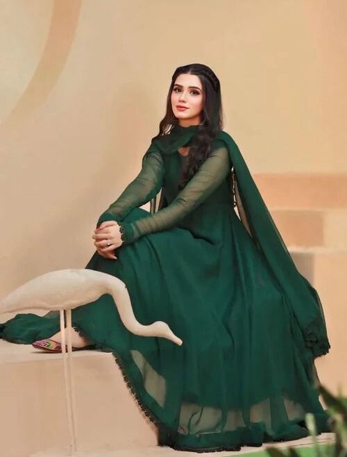 Green Chiffon Frock