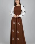 Wool Smocked Bow Maxi Dress
