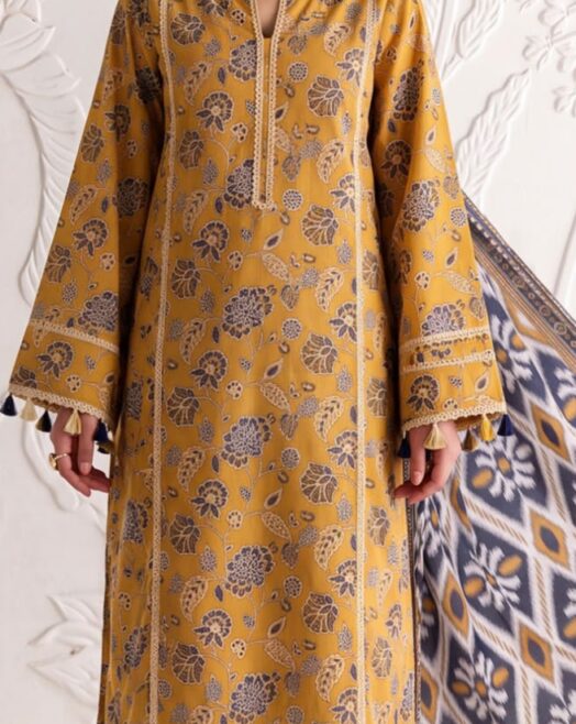 Unstitched 3 Piece Printed Lawn Suit