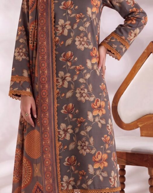 Unstitched 3 Piece Printed Lawn Suit
