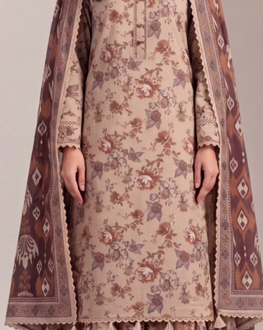 Unstitched 3 Piece Printed Lawn Suit