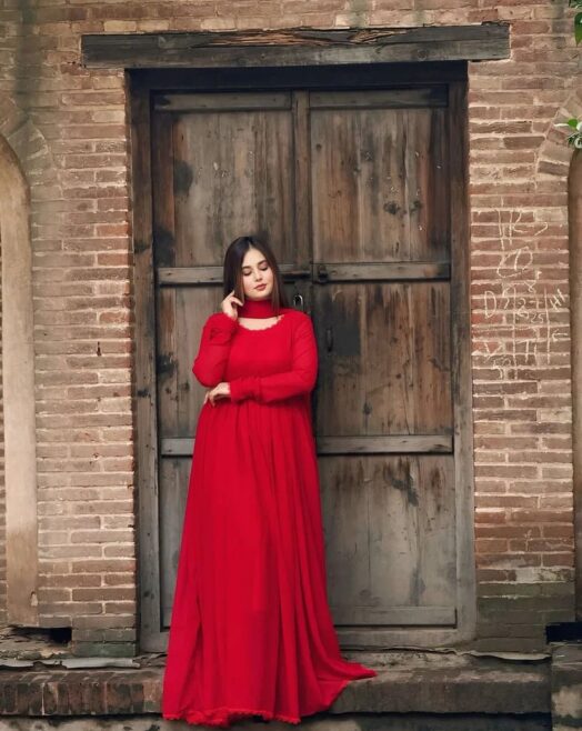 Chiffon 3 Piece Frock Suit with Chiffon Dupatta